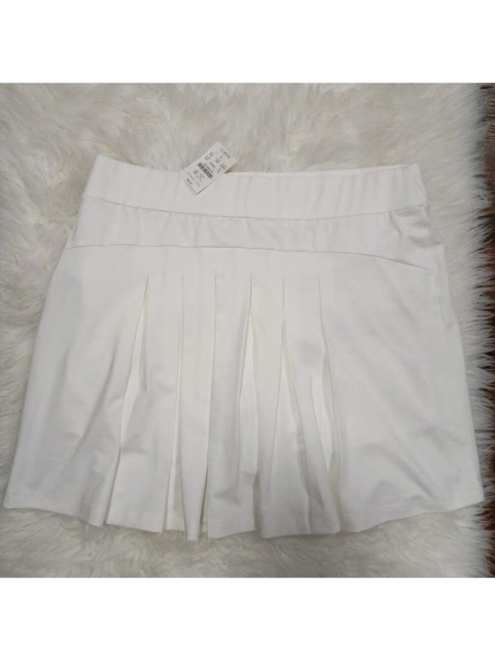 J. Crew Pleated White Tennis Skort With Built-In Shorts Size M - Picture 6 of 9